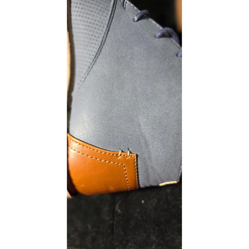 Deer Stags Ballard Mens Chukka Boots Blue Suede Perforated Lace Up Ankle‎ Shoes